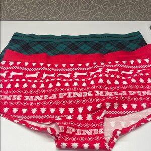 PINK Victoria's Secret Red and Green Kids Underwear Trio